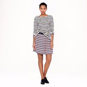 J.Crew Navy & Pink Diamond Print Silk Skirt